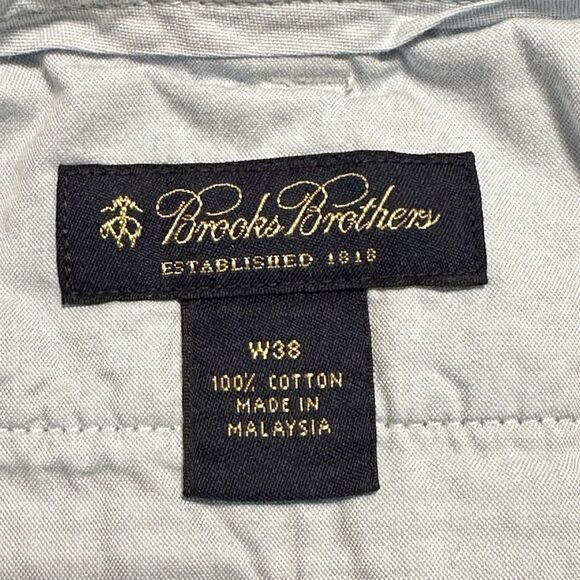 BROOKS BROTHERS Shorts Mens Size 38 Seersucker Bermuda Short Cotton Blue White - Picture 6 of 7